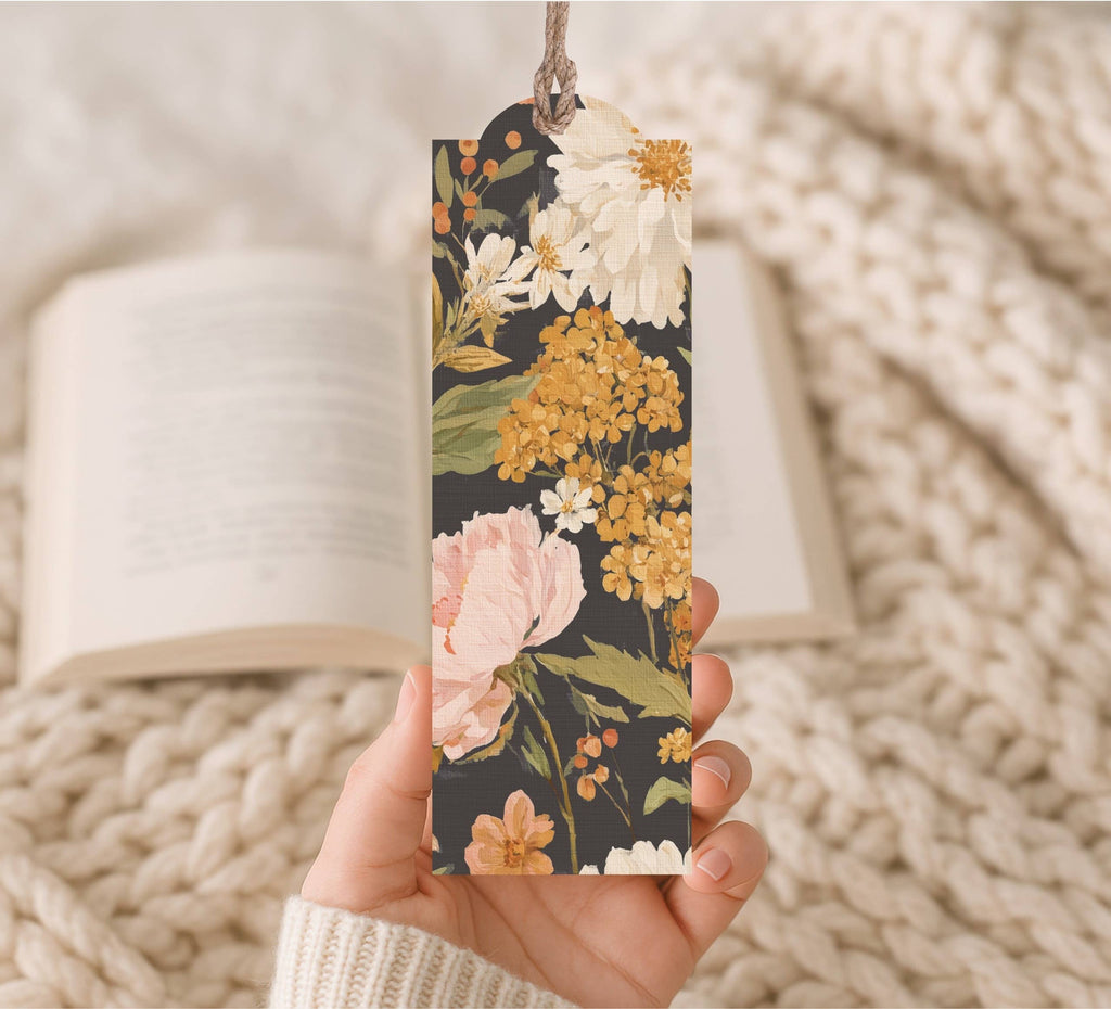 Wood Bookmark Blush Floral