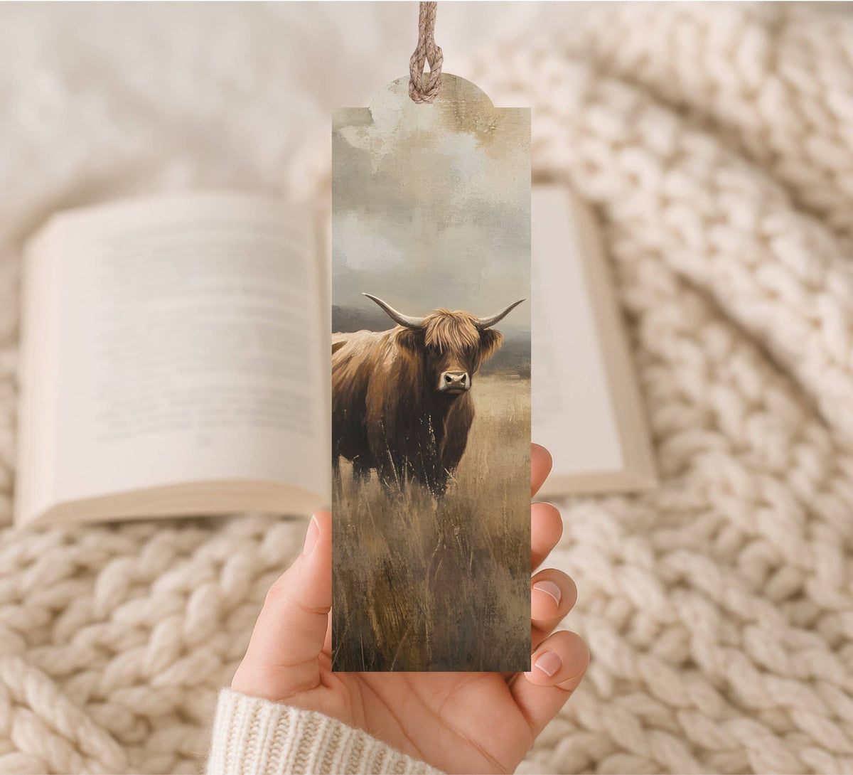 Wood Bookmark Meadow Highland