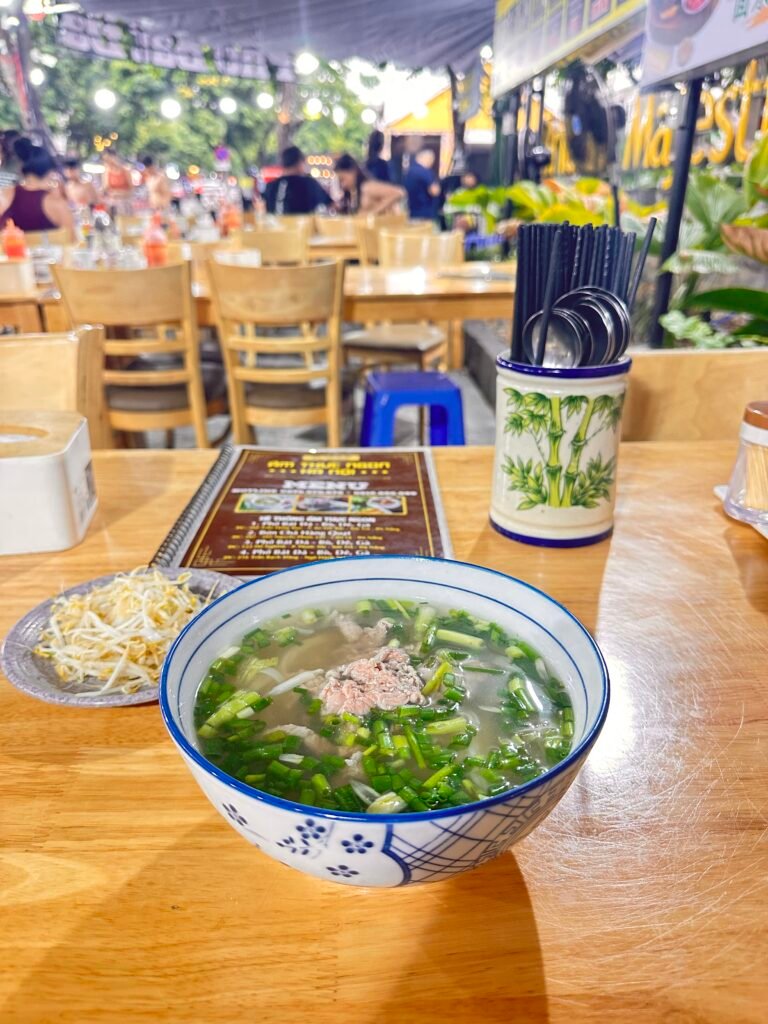 a bowl of Pho soup in Vietnam